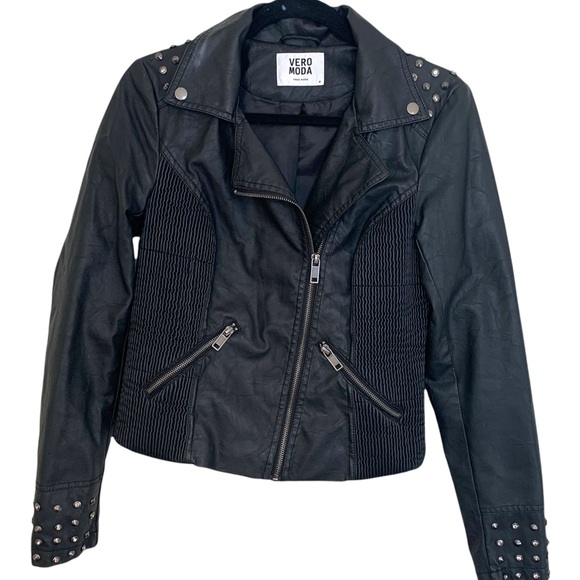 Vero Moda Jackets & Blazers - NWOT Vero Moda Jordan Faux Leather Studded Moto Jacket